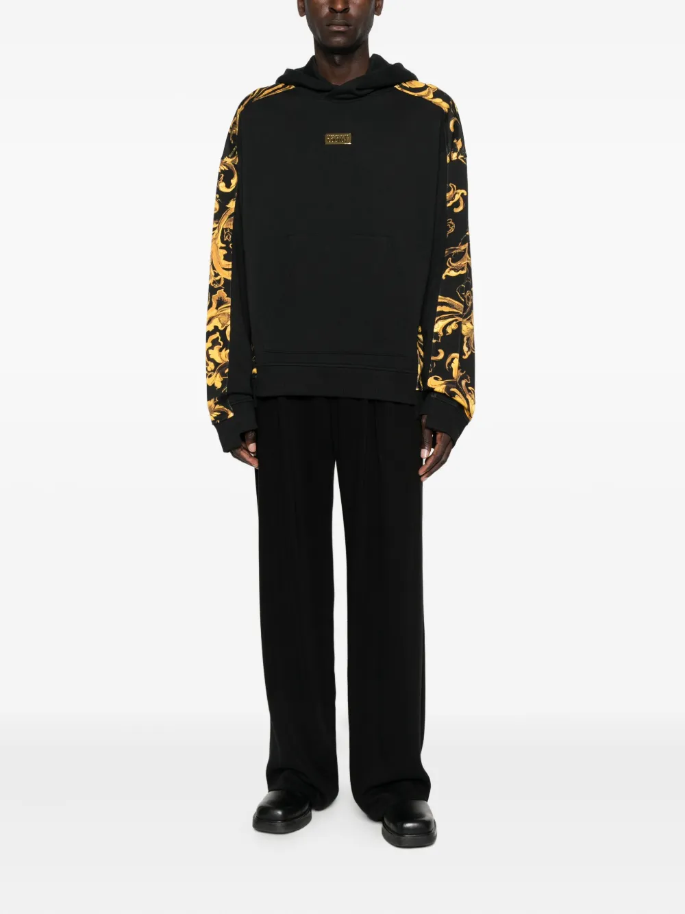 Versace Jeans Couture baroque-print panelled hoodie | Hoodies | Image 2