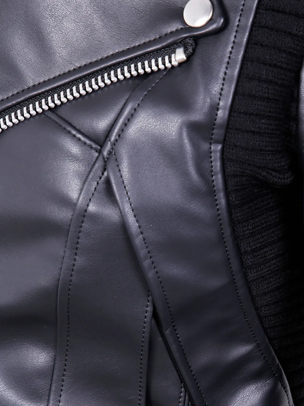 Junya Watanabe Zippered Long-sleeved Leather Jacket In Black