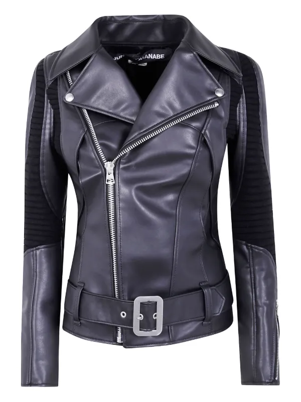 Junya Watanabe Buckle-detail Biker Jacket in Black