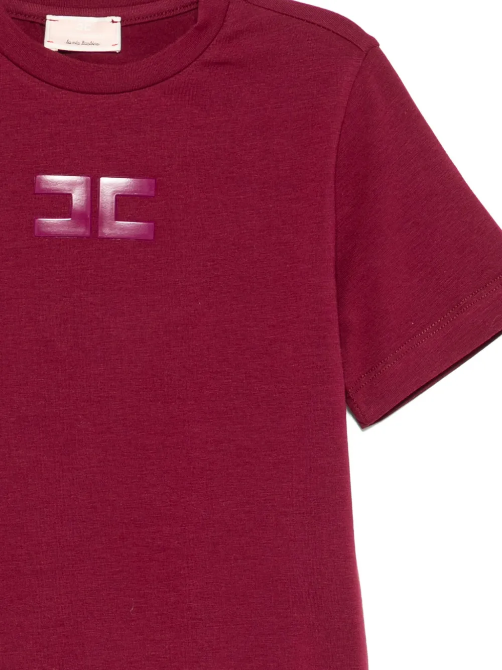 Elisabetta Franchi Logo-print T-shirt In Burgundy