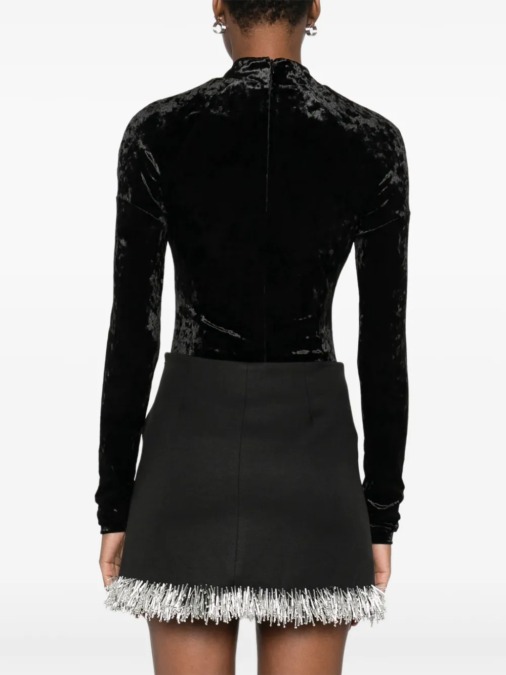 Versace Jeans Couture Body met lange mouwen en keyhole hals Zwart