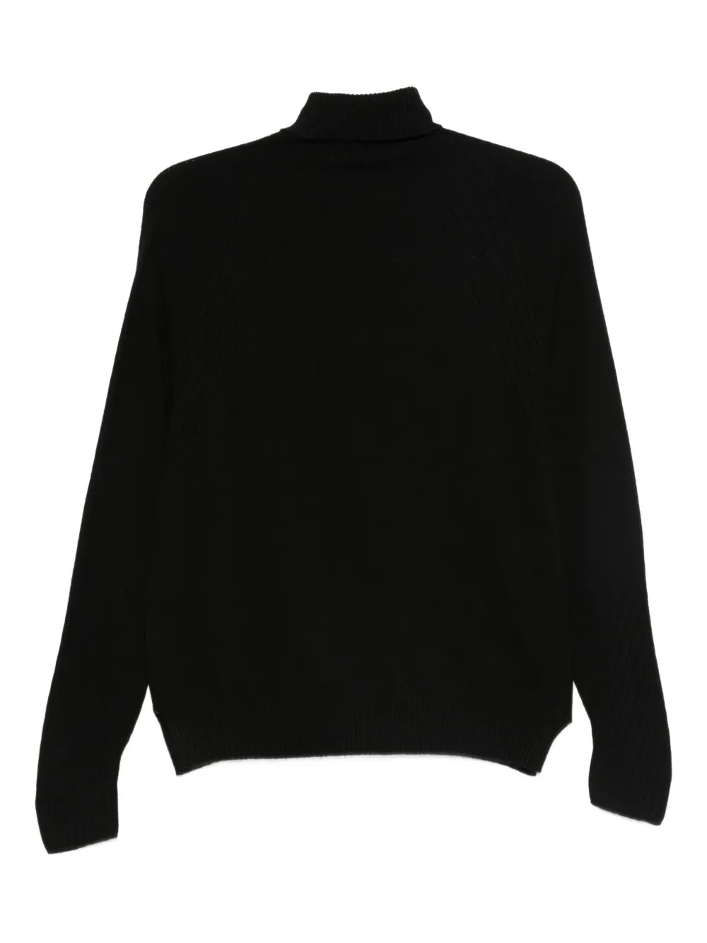D Exterior Roll-neck Sweater In Black