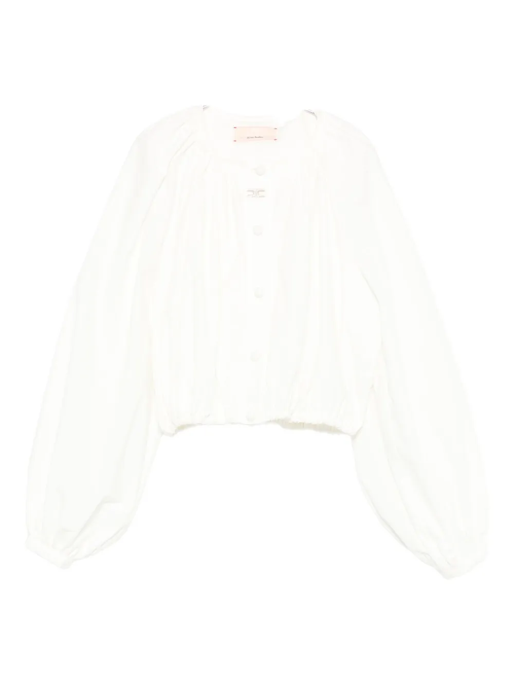Elisabetta Franchi Logo-embroidered Blouse In White