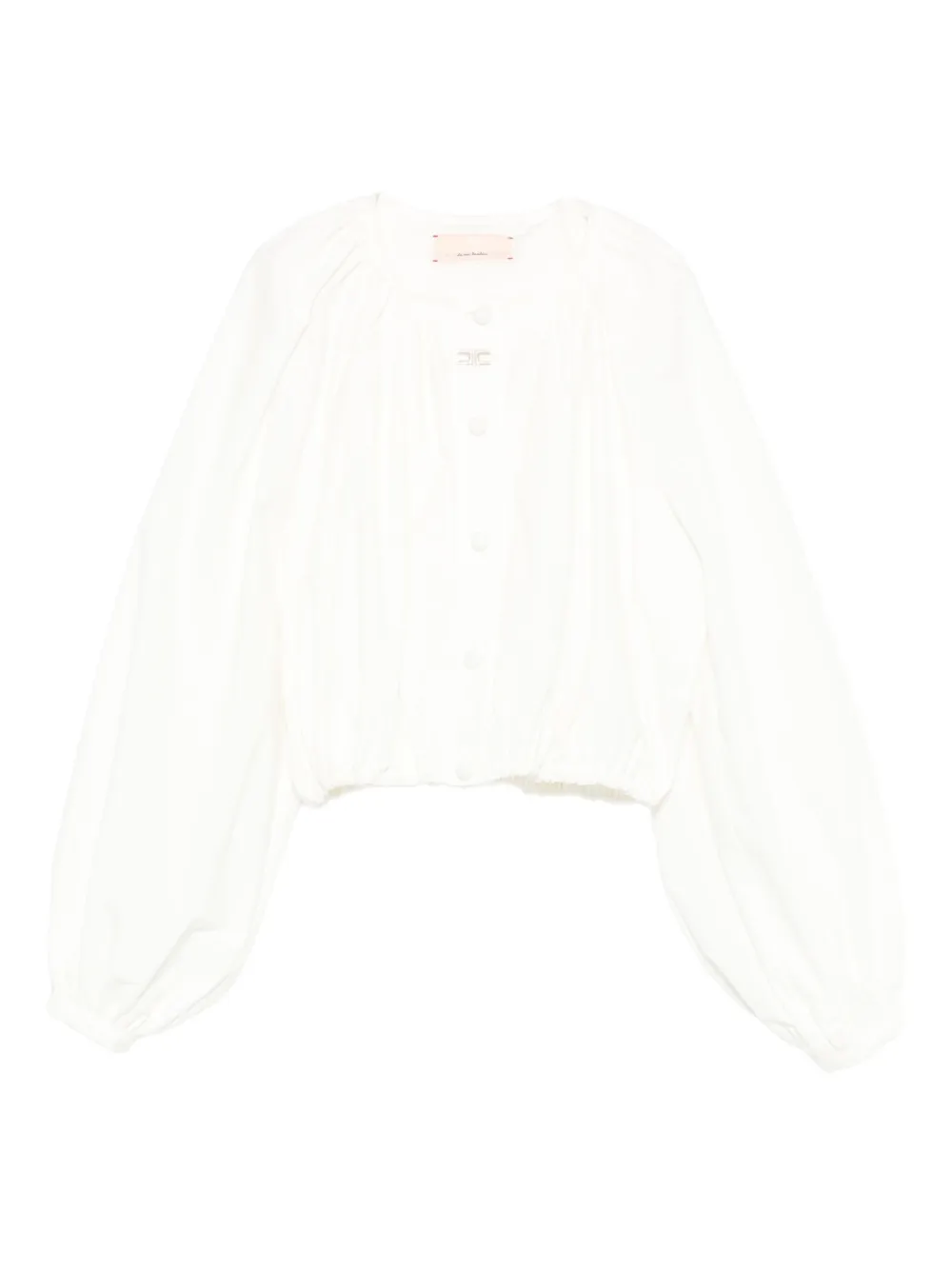 Elisabetta Franchi Kids logo-embroidered blouse - Bianco