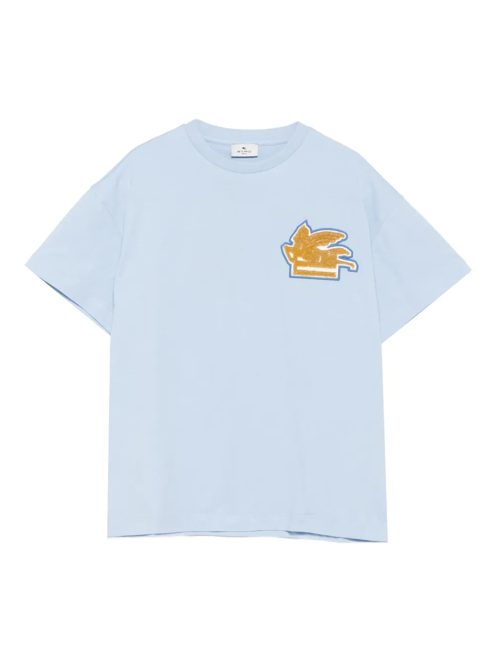 ETRO KIDS Pegaso-appliqué T-shirt - Blu