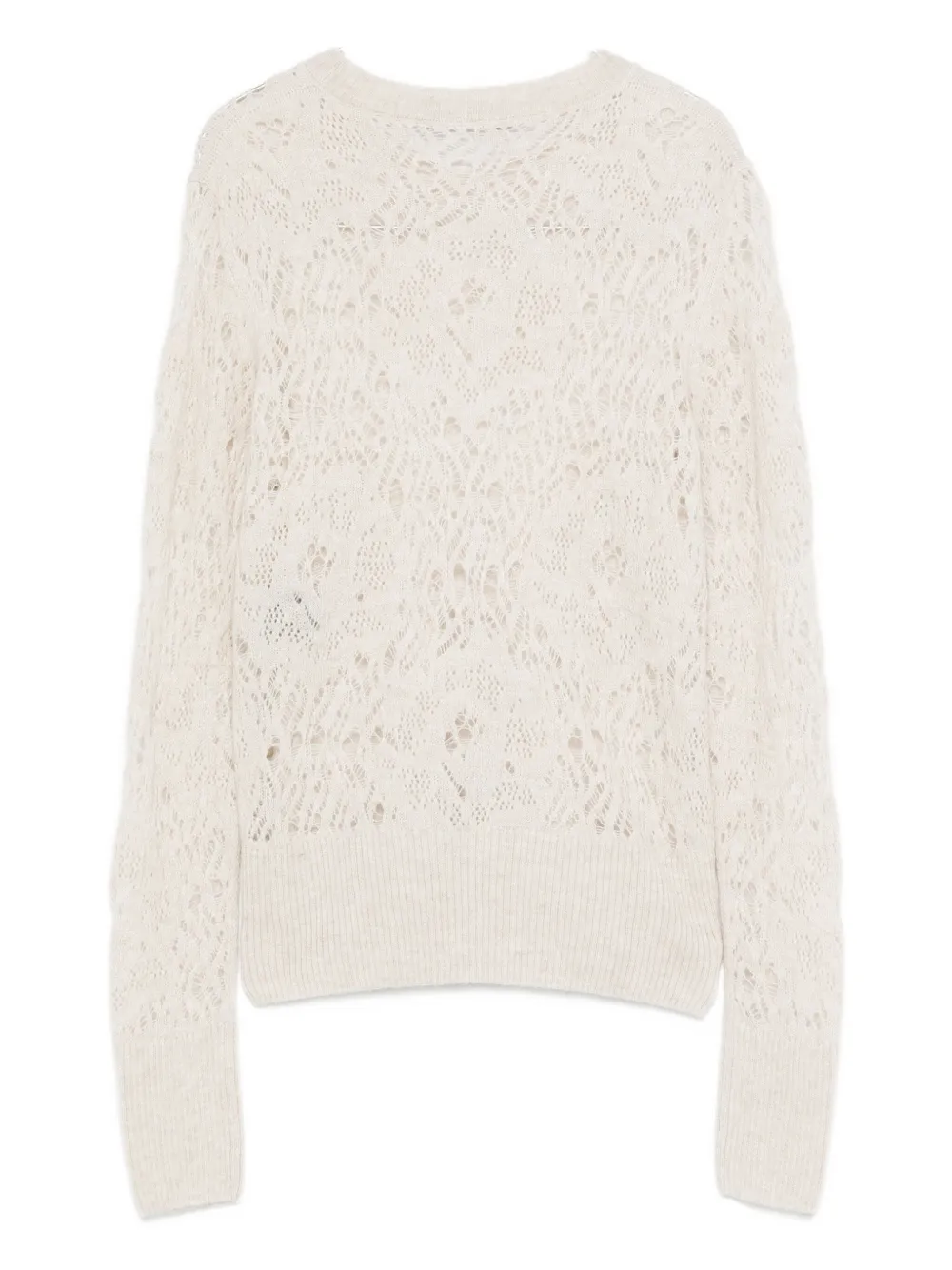 D Exterior Lace-pattern Sweater In Neutral