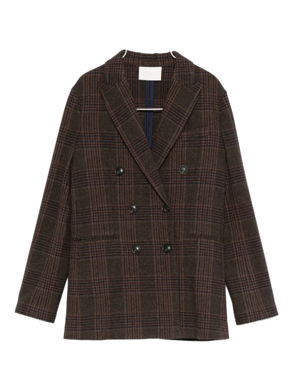 Circolo 1901 Checked Double-breasted Blazer In Brown