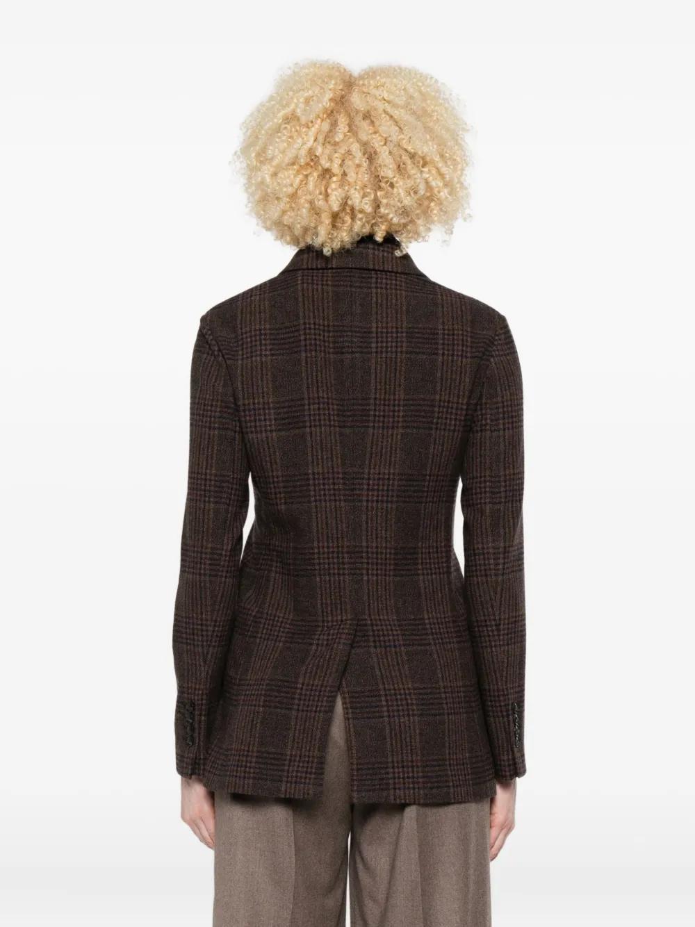 Circolo 1901 Checked Double-breasted Blazer In Brown