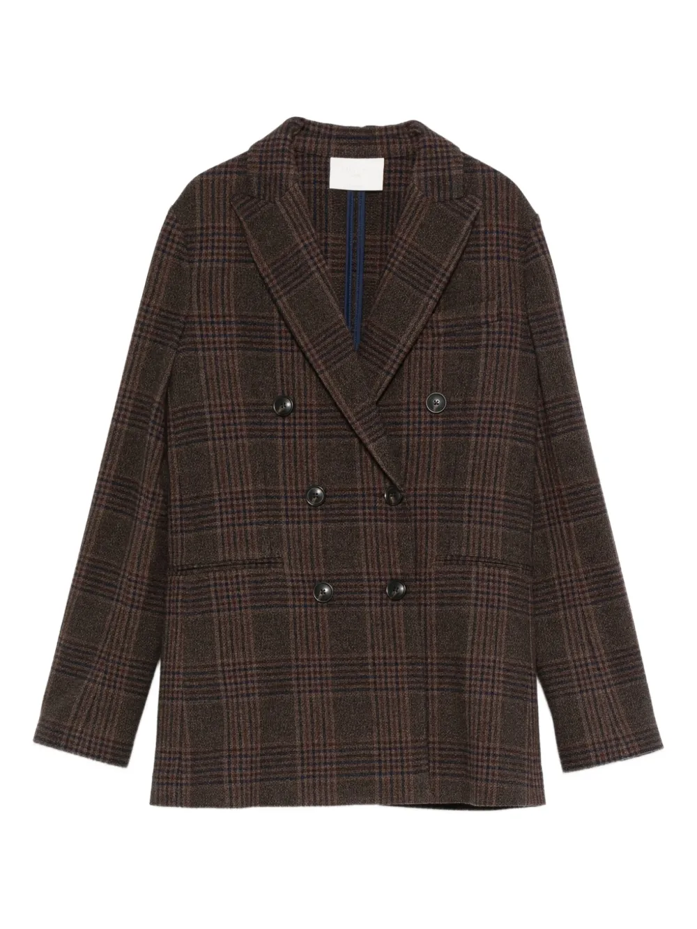 Circolo 1901 checked double-breasted blazer | Brown | Image 1