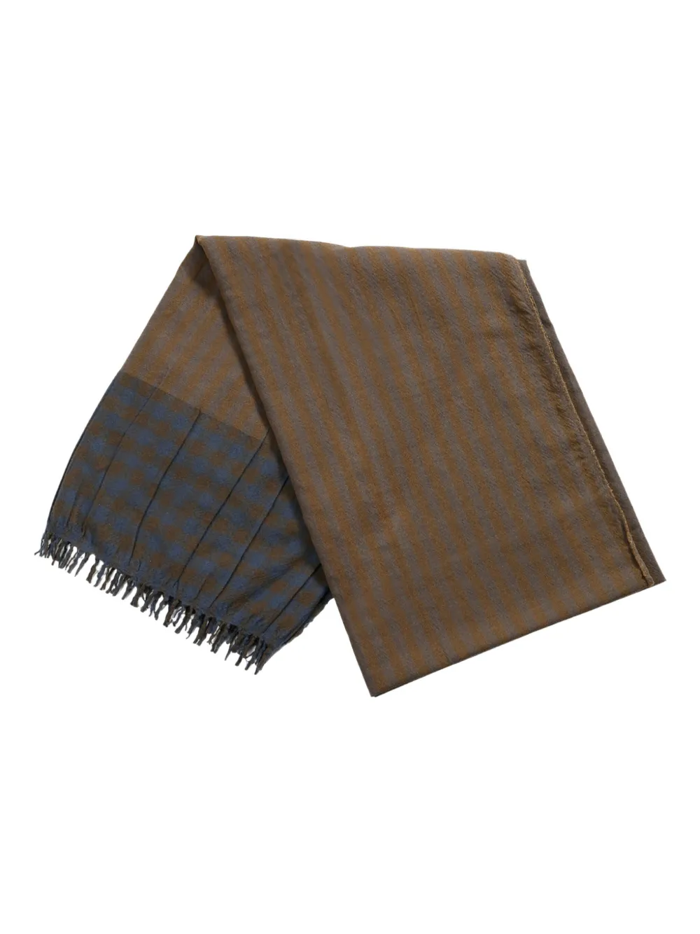 Uma Wang Striped Pleated Scarf In Brown
