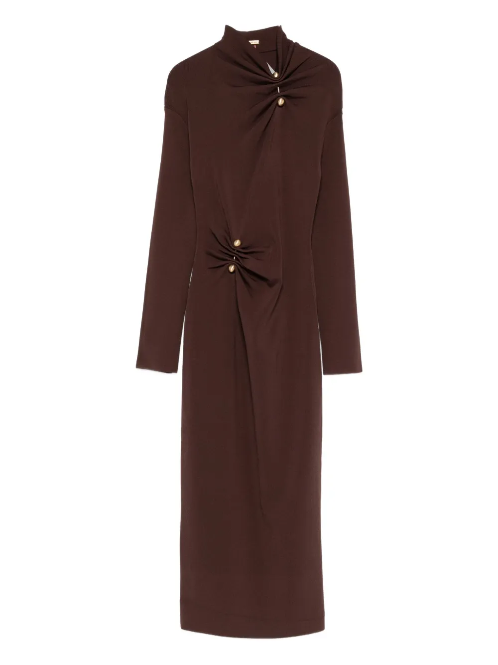 Cult Gaia twist-detail button midi dress | Brown | Image 1