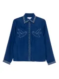 Maison Labiche Vallès bird-embroidered shirt - Blue