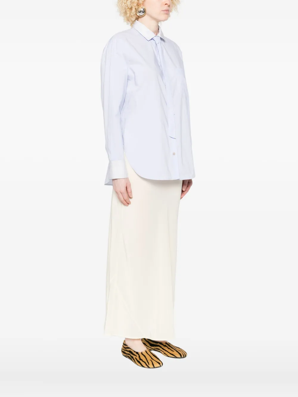 Forte Forte Tie-neck Cotton Shirt In White