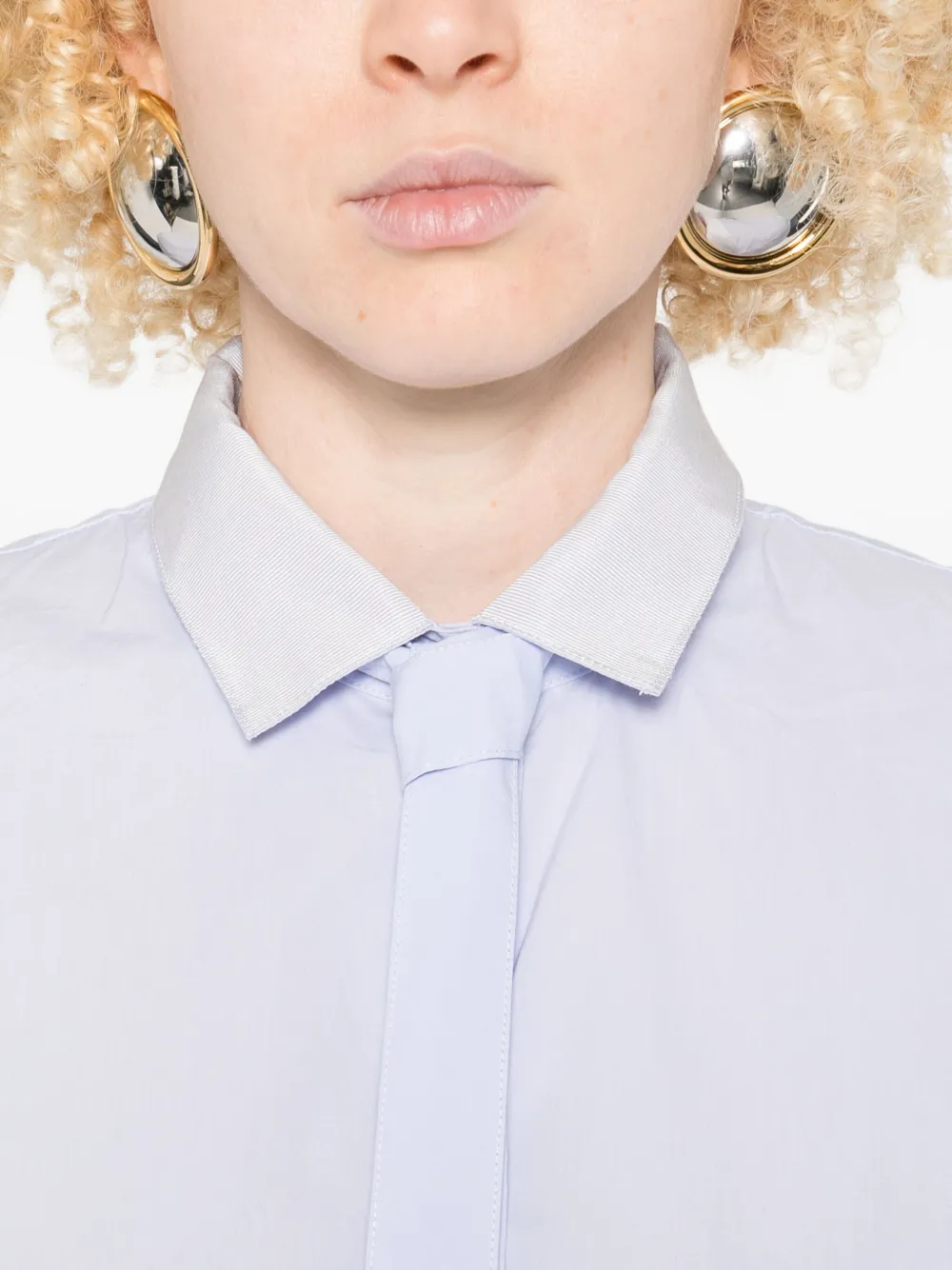 Forte Forte Tie-neck Cotton Shirt In White