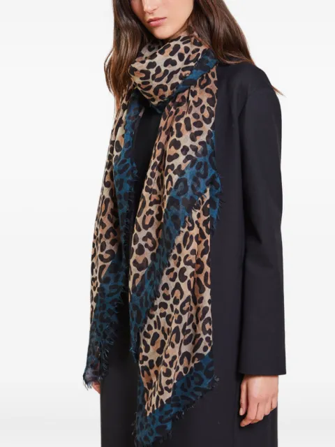 Faliero Sarti leopard-print fringed scarf