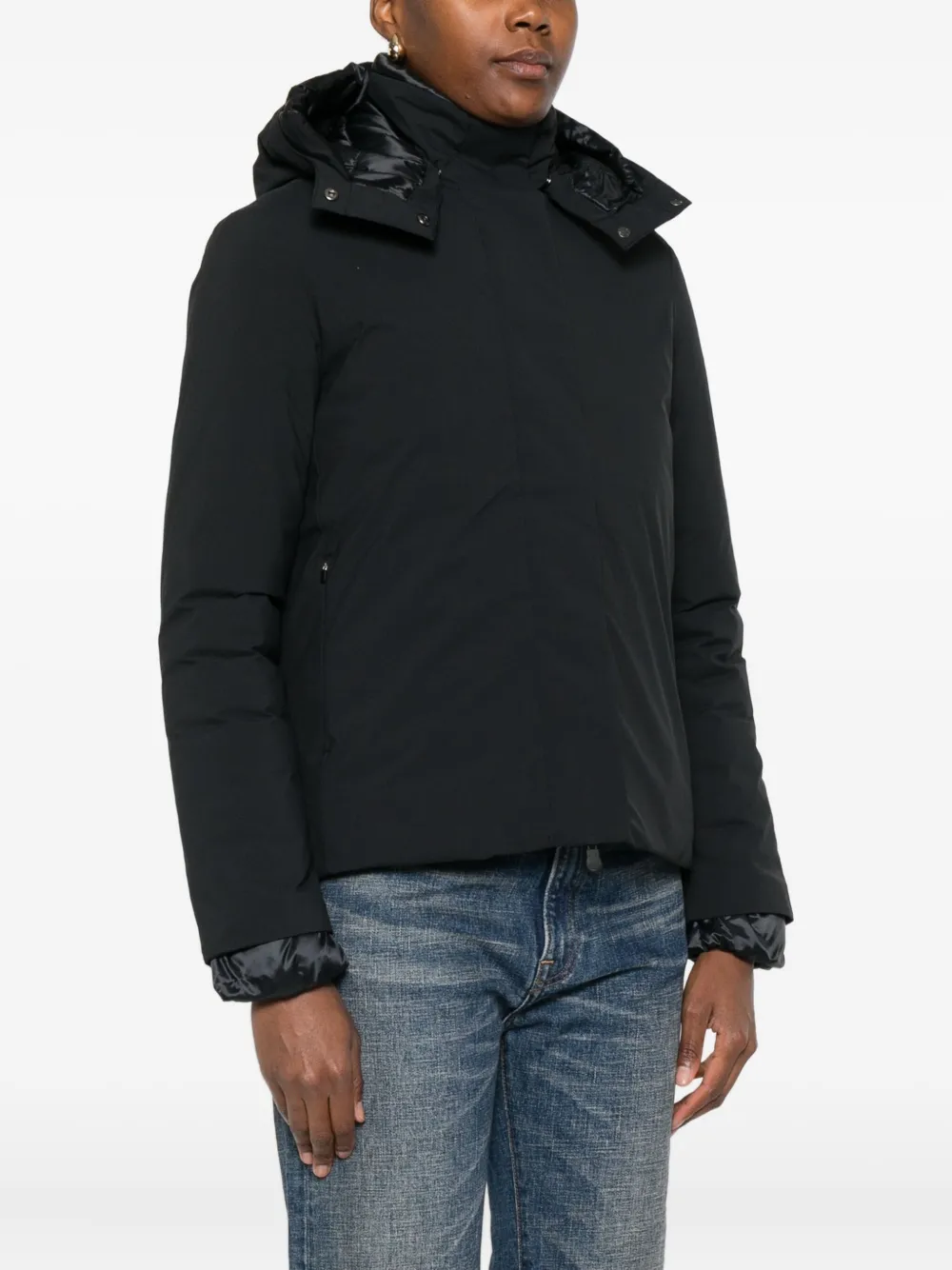 Save The Duck Hooded Puffer Jacket In Black