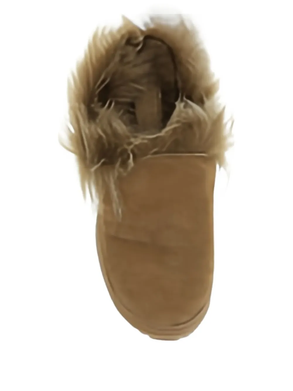 Pedro Garcia Fur-trimmed Suede Mules In Brown