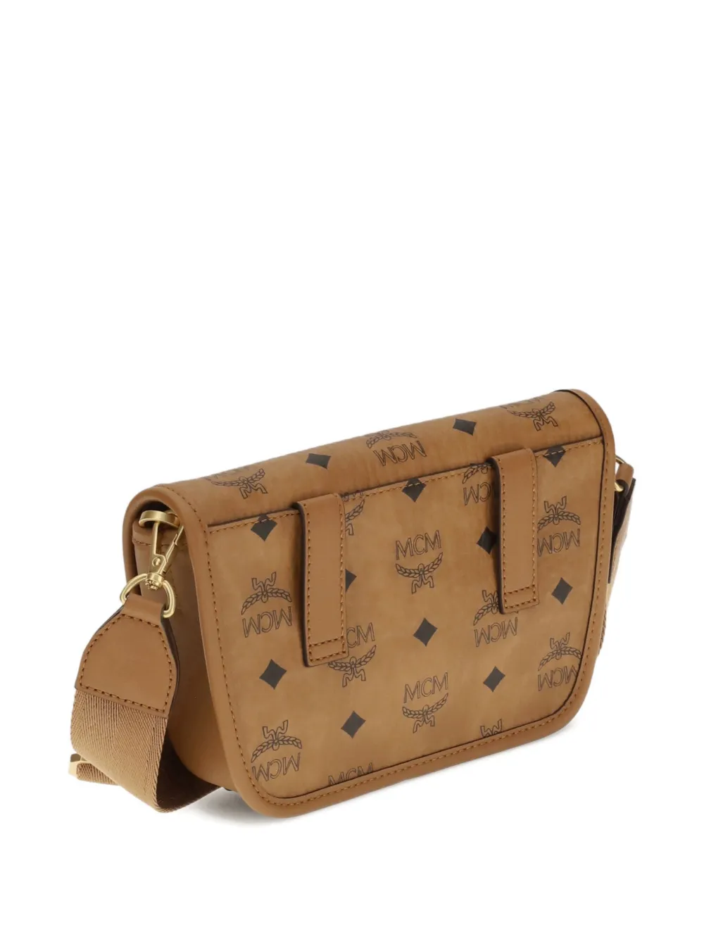 MCM Aren mini-shoudertas met logoprint - Bruin