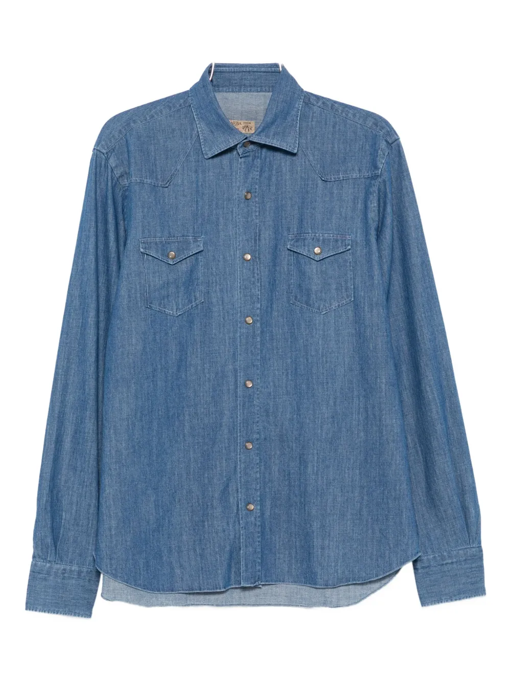 Barba denim flap-pocket shirt - Blu