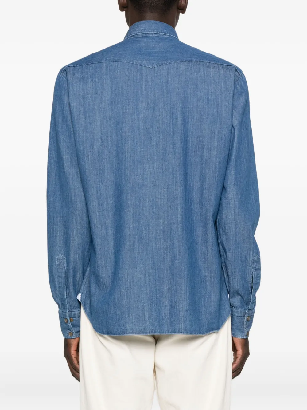 Barba Overhemd met klepzak Blauw