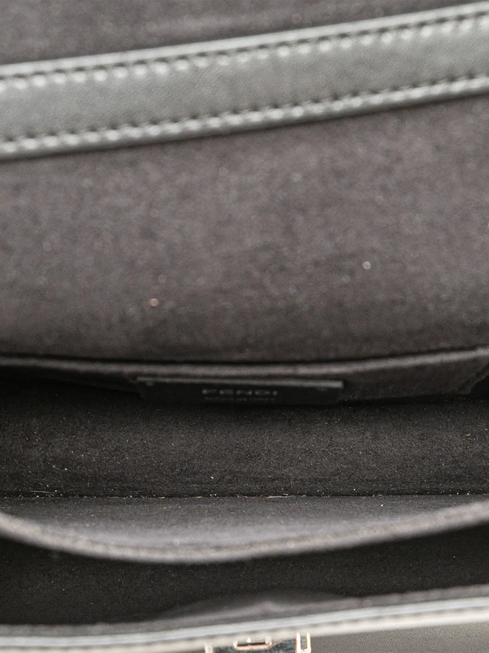 Pre-owned Fendi 2010-2025 Mini Leather Monster Kan I Crossbody Bag In Black