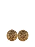 CHANEL Pre-Owned 1970-1980 Gold Plated CC Swirl Button Clip on Earrings costume earrings