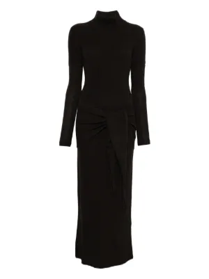 black high neck long sleeve midi dress black long sleeve dress high neck Black High Neck Long Sleeve Ruched  Bodycon Mesh Midi Dress  AX Paris-parroquiadesanalbertomagno.com