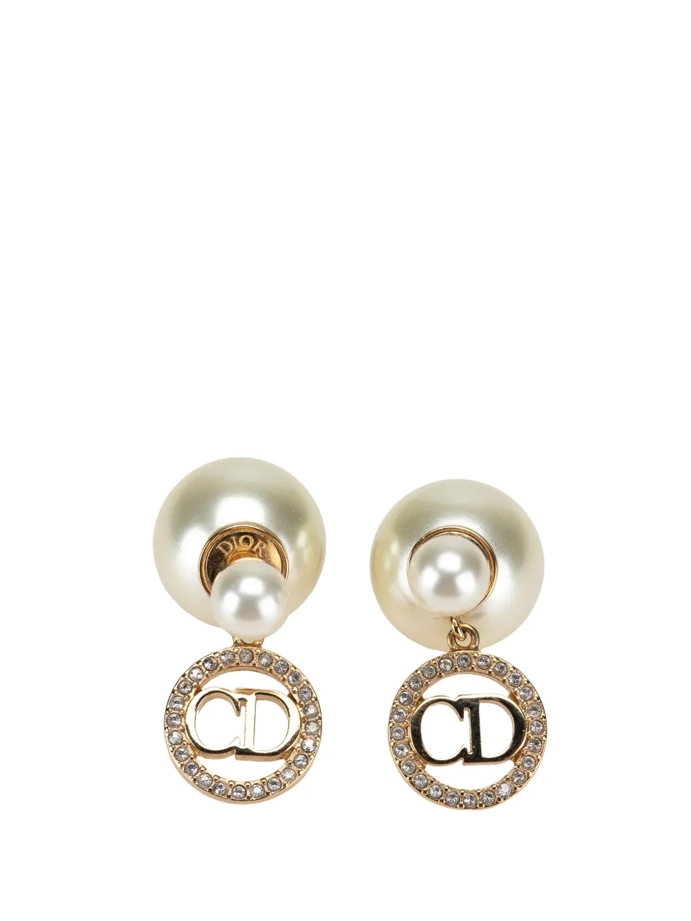 Christian Dior Pre-Owned 2000-2025 Faux Pearl and Crystal Logo Christian Dior Pre-Owned 2000-2025 Faux Pearl and Crystal Logo