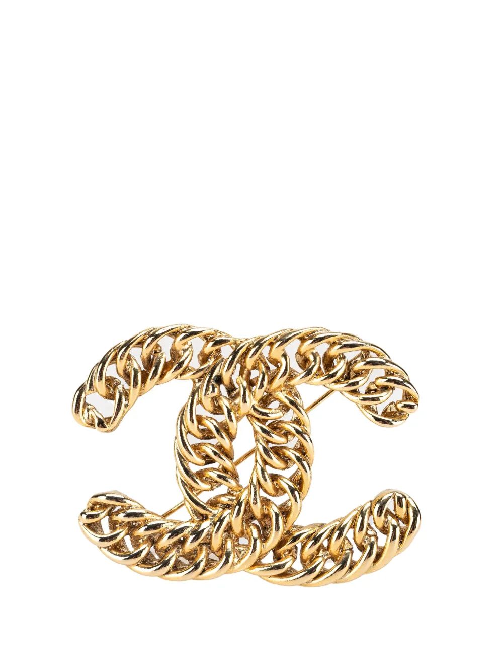 CHANEL Pre-Owned 20th Century ゴールドプレーテッド ココマーク チェーン コスチューム ブローチ - CHANEL Pre-Owned 20th Century ゴールドプレーテッド ココマーク チェーン コスチューム ブローチ -