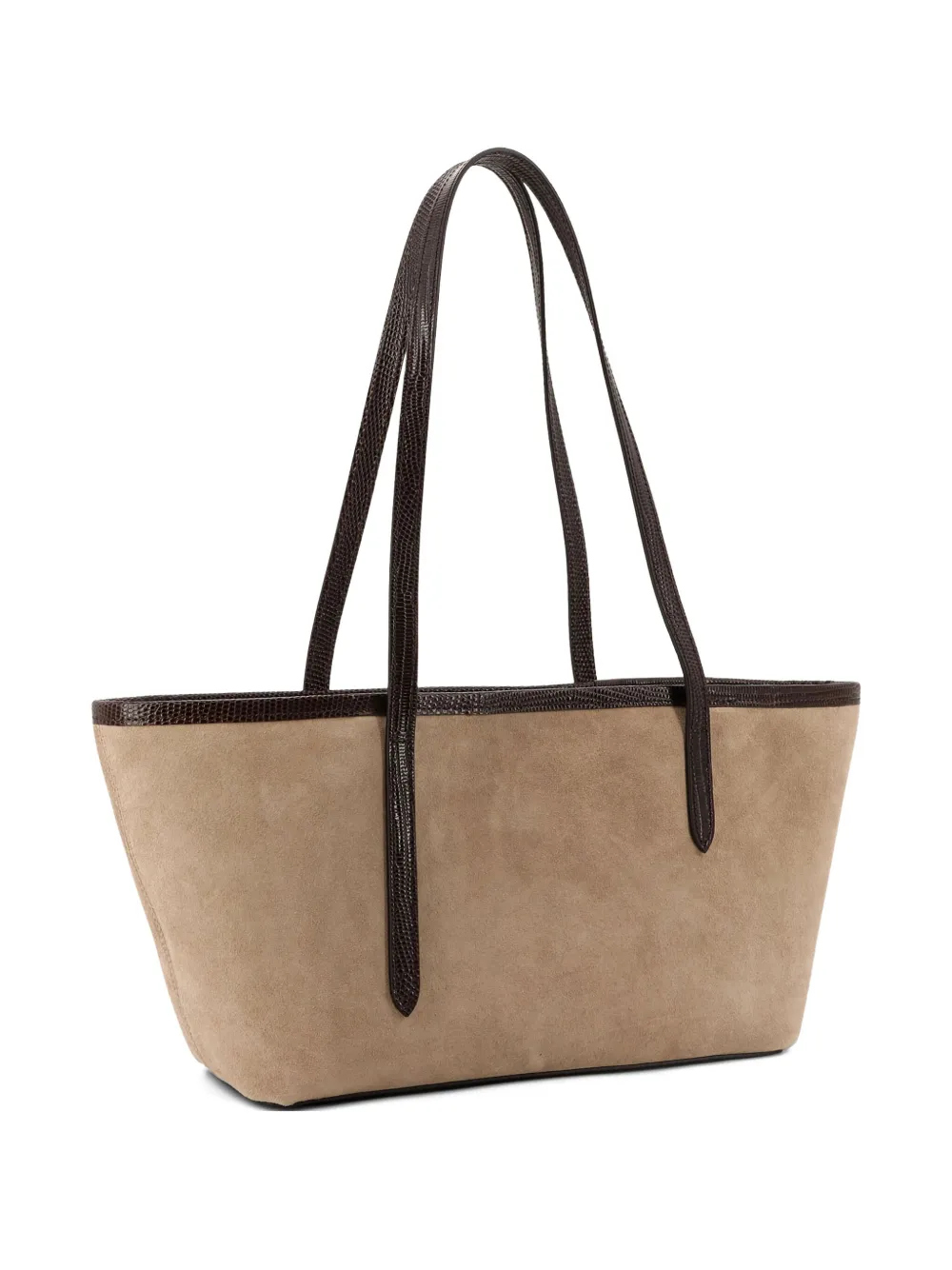 Atp Atelier Gaiba Printed-lizard Suede Tote Bag In Neutral