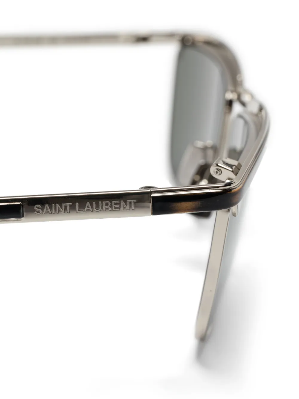 Saint Laurent Eyewear Zonnebril met metalen montuur Bruin