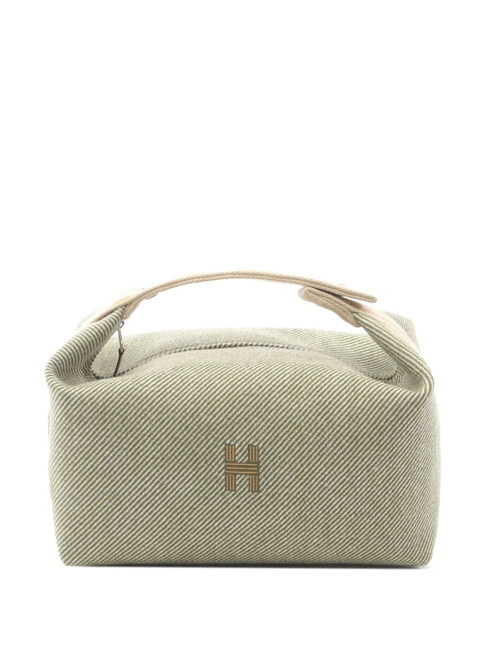 Hermès Pre-Owned 2020-2025 ラージ ウール ブリッド ア ブラック H ナッテ ケース バニティバッグ - Hermès Pre-Owned 2020-2025 ラージ ウール ブリッド ア ブラック H ナッテ ケース バニティバッグ -