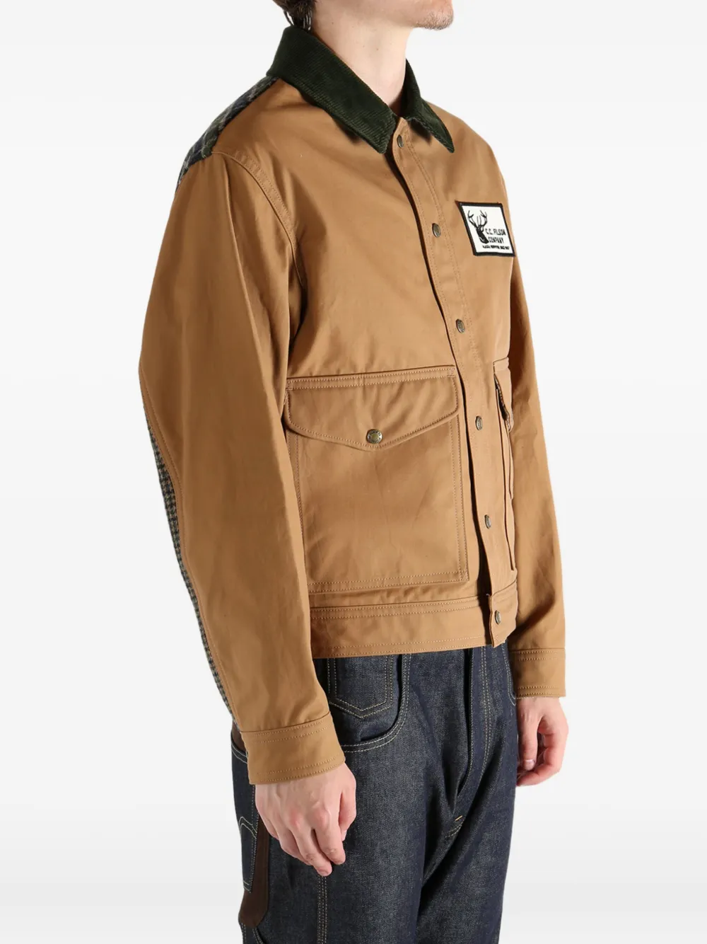 Junya Watanabe Cotton Oxford X Wool Nylon Check Filson Jacket In Neutral