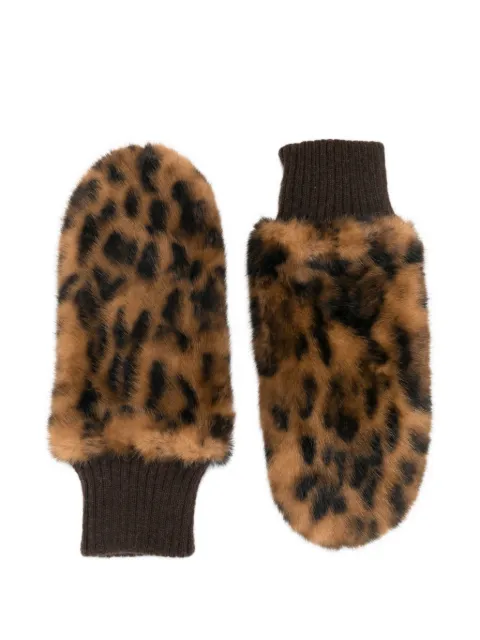 Bellerose Madina leopard-print mittens