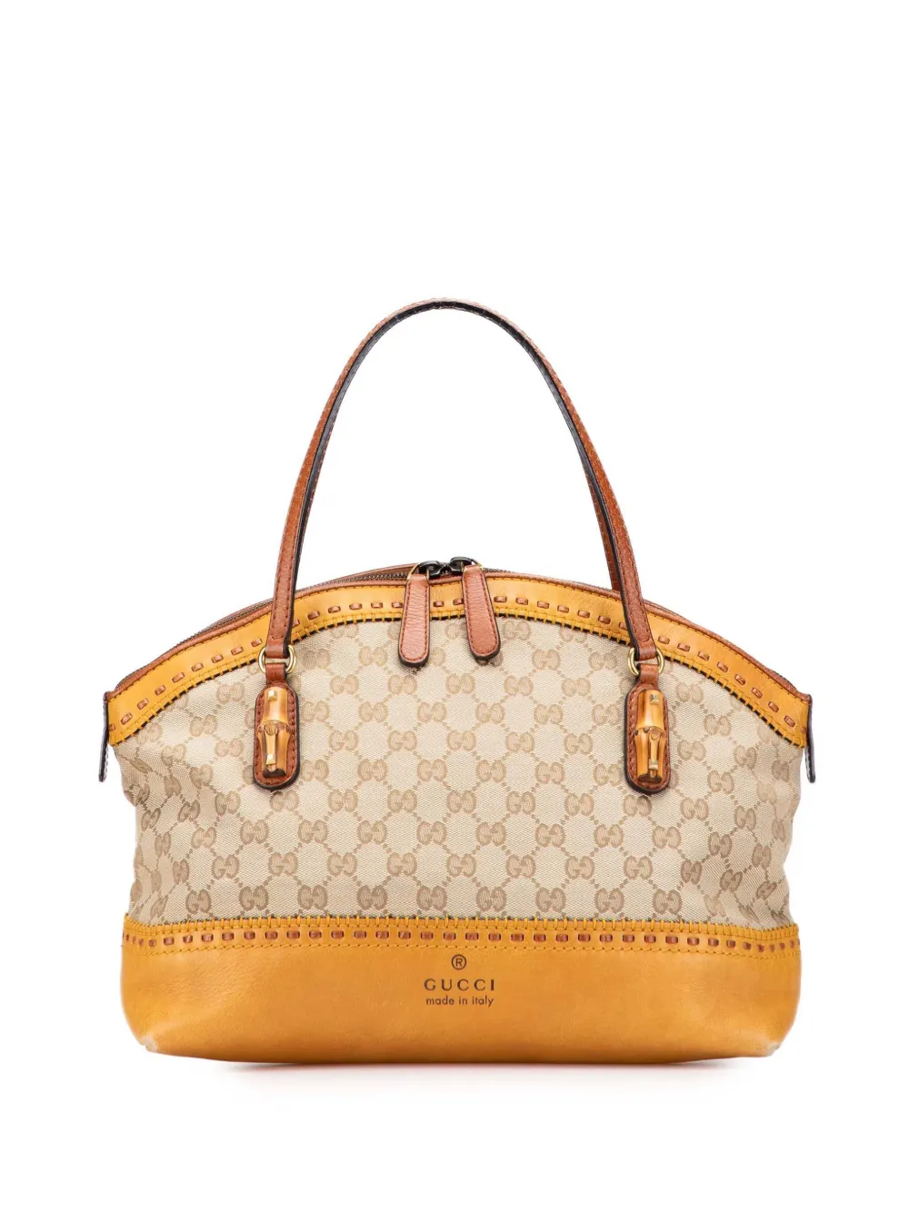 Gucci Pre-Owned 2000-2015 GGキャンバス レイドバック クラフティ ハンドバッグ - ブラウン Gucci Pre-Owned 2000-2015 GGキャンバス レイドバック クラフティ ハンドバッグ - ブラウン