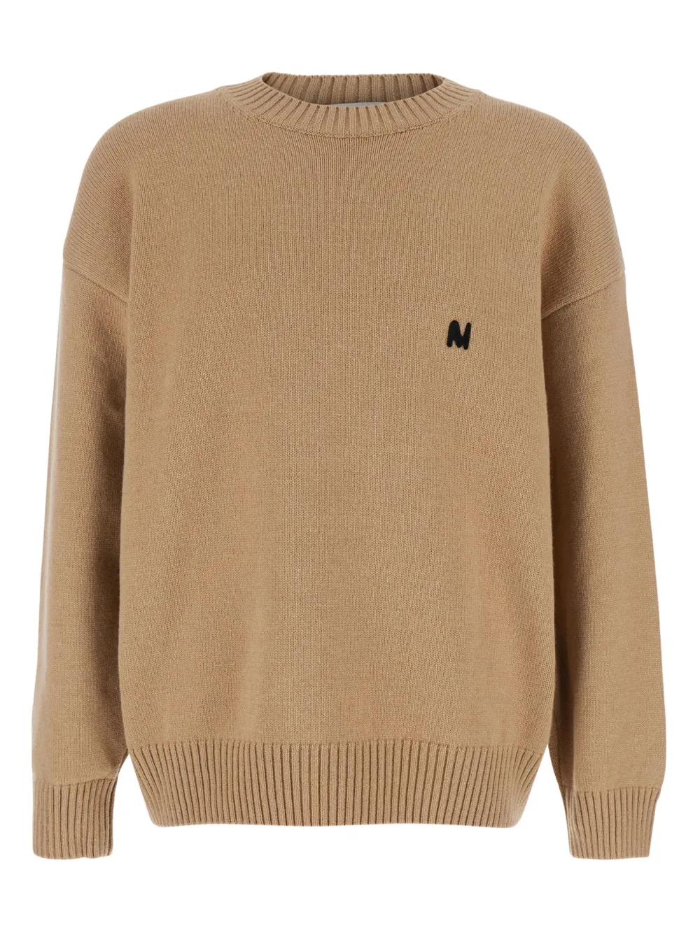 MSGM logo-embroidered crew-neck sweater - ニュートラル MSGM logo-embroidered crew-neck sweater - ニュートラル