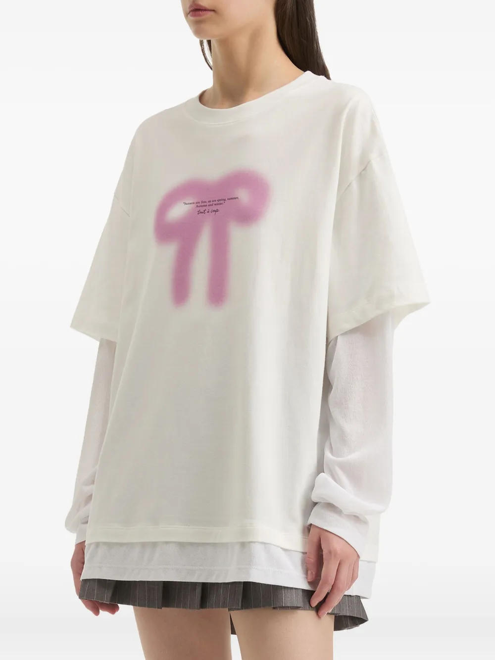 Tout A Coup Bow-print T-shirt In White