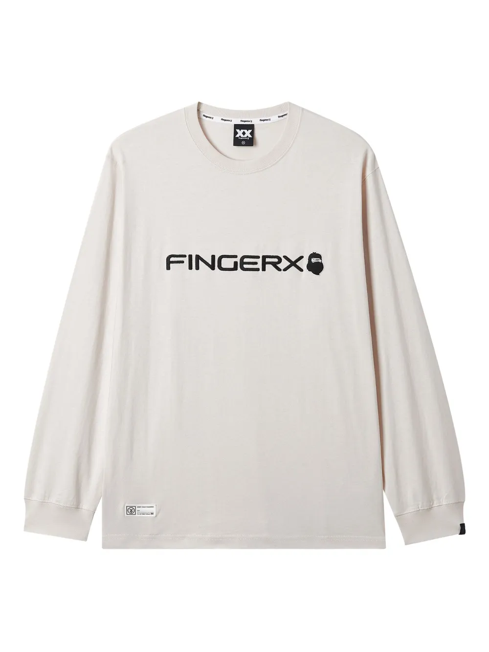 FINGERCROXX logo-embroidered long-sleeve T-shirt | White | Image 1