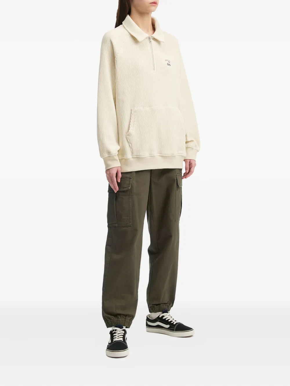 FINGERCROXX cargo-pocket cuffed trousers - Groen