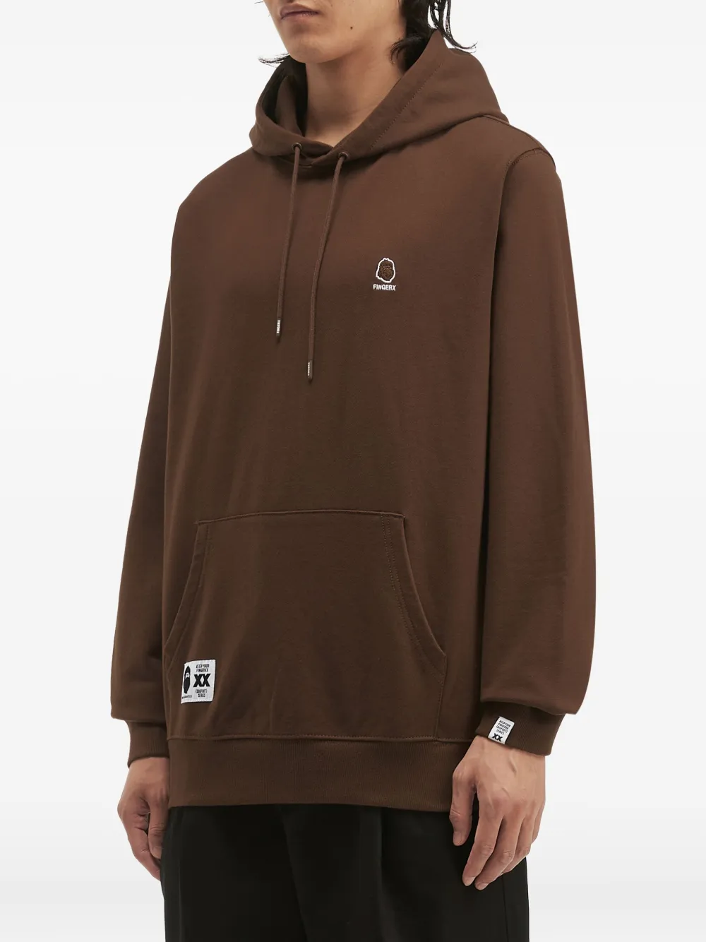  Fingercroxx Embroidered Hoodie - Brown 