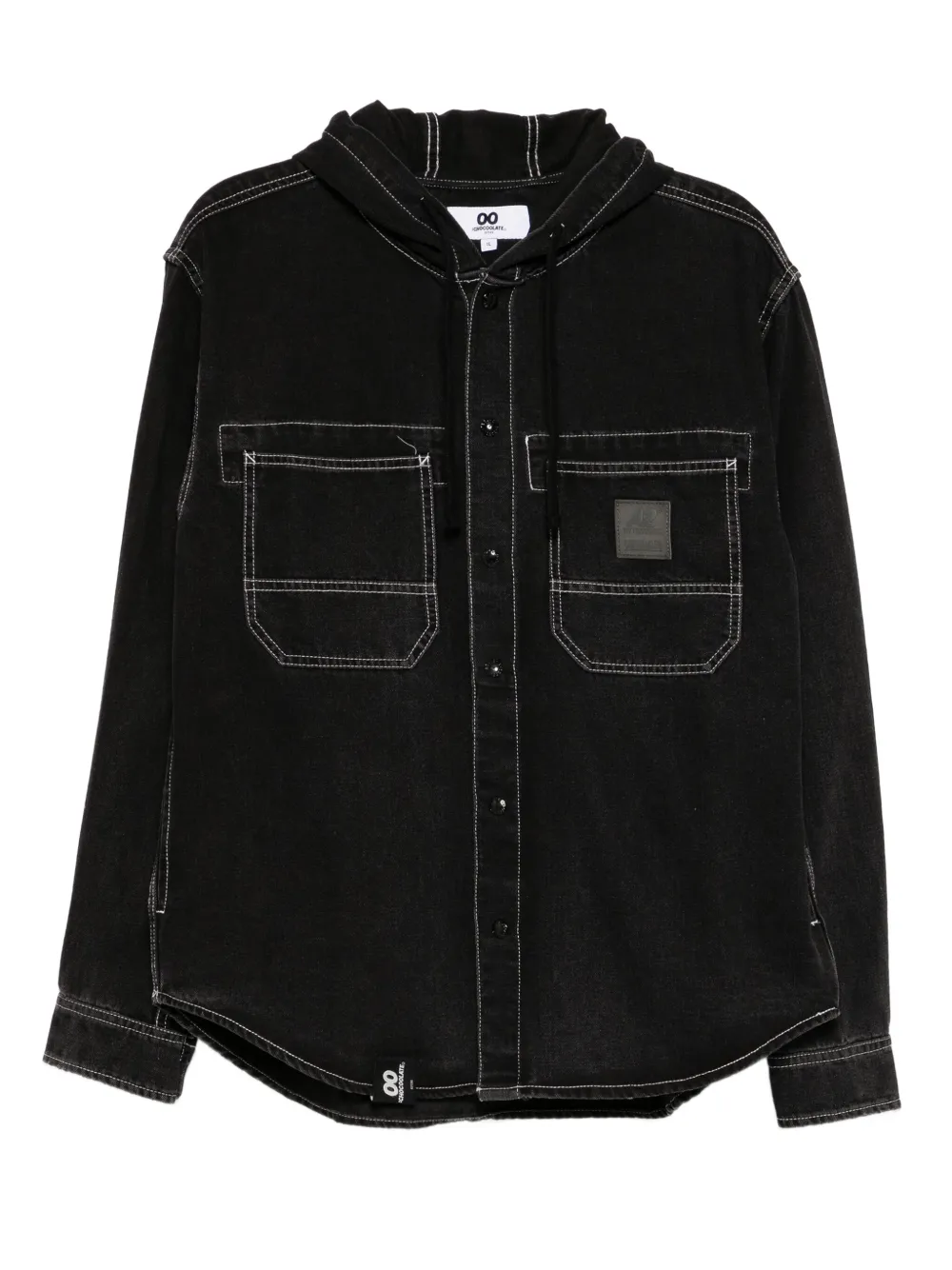 CHOCOOLATE drawstring hooded shirt | Black | Image 1