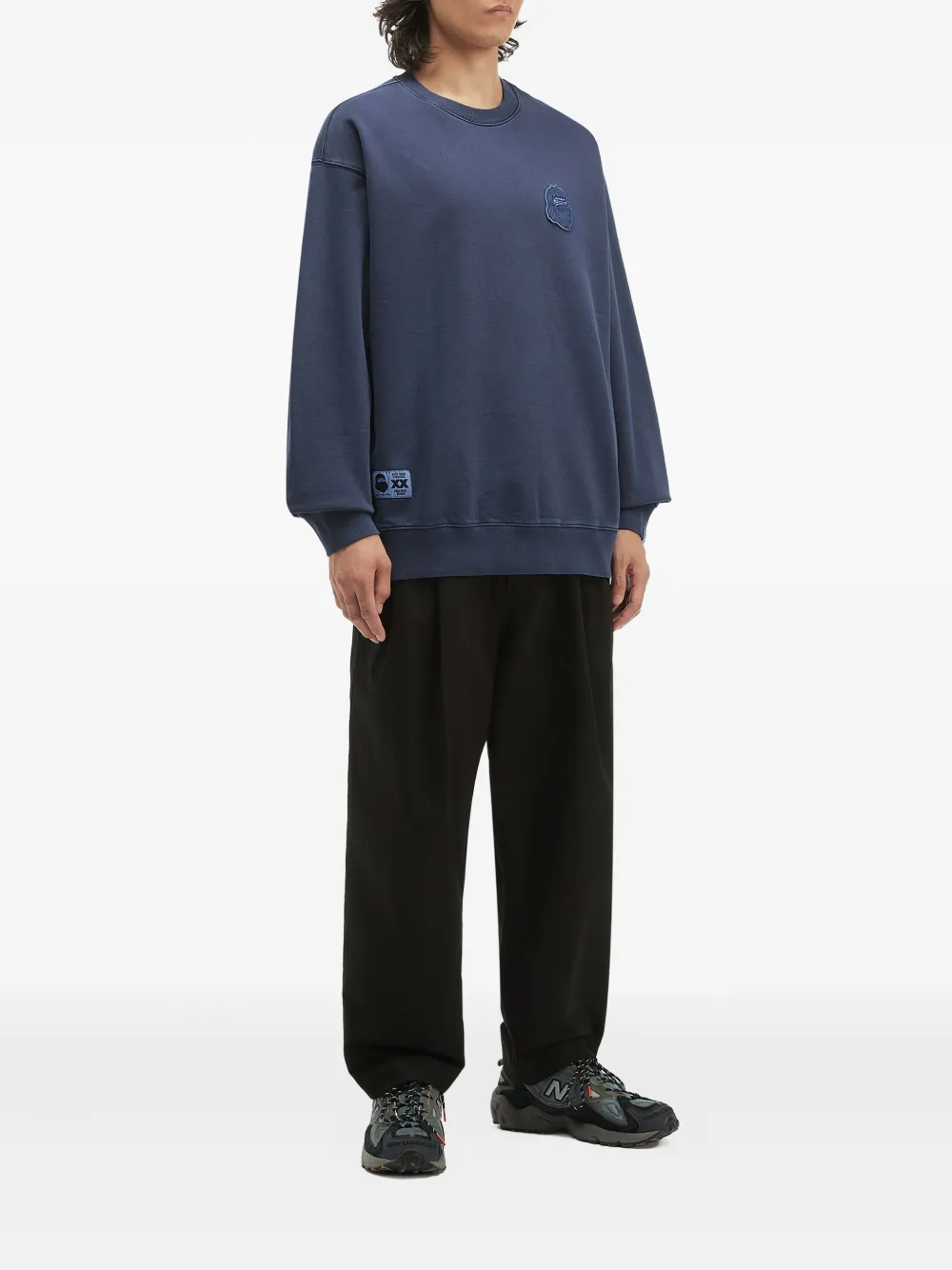 FINGERCROXX embroidered-logo cotton sweatshirt - Blauw