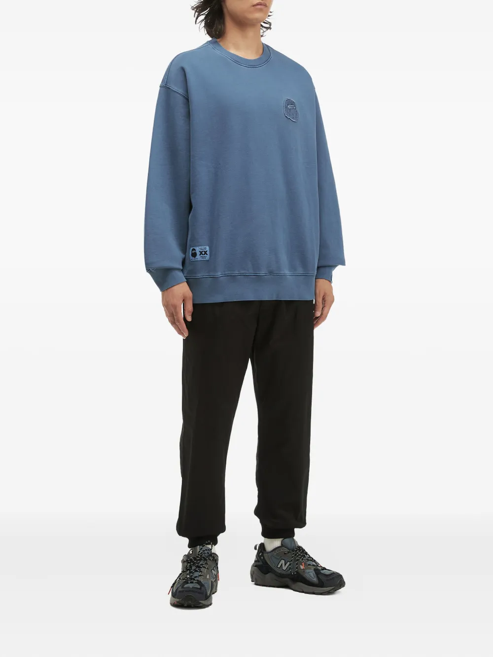 FINGERCROXX embroidered crew-neck sweatshirt - Blauw