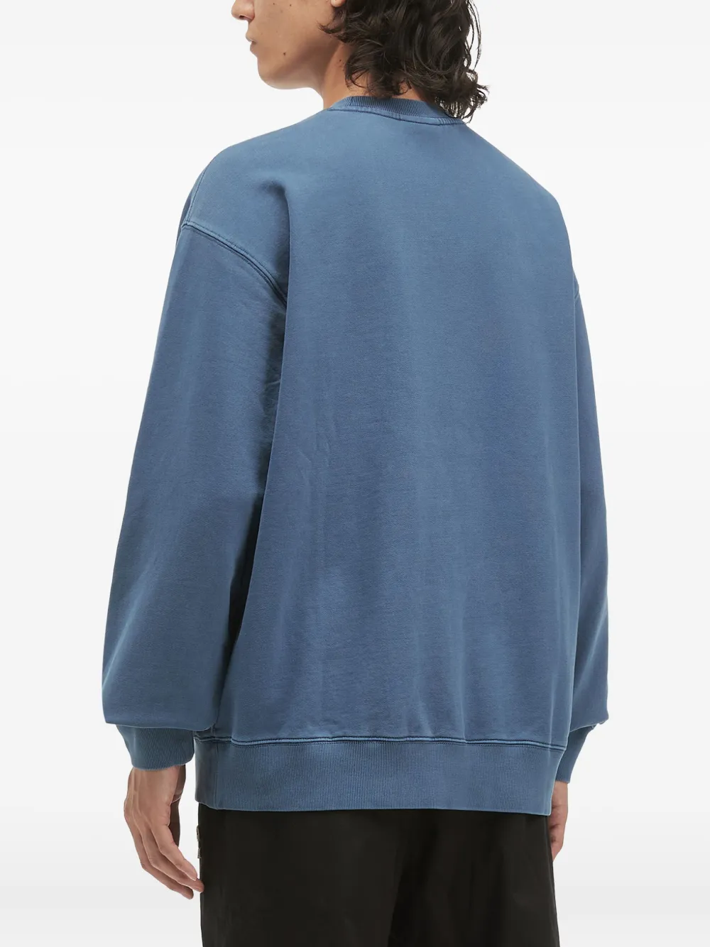Fingercroxx Embroidered Crew-neck Sweatshirt In Blue