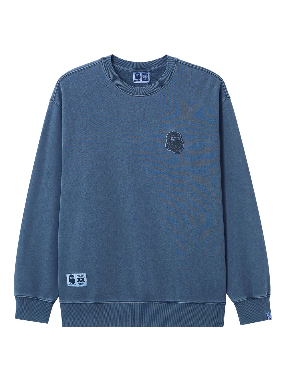 Fingercroxx Embroidered Crew-neck Sweatshirt In Blue