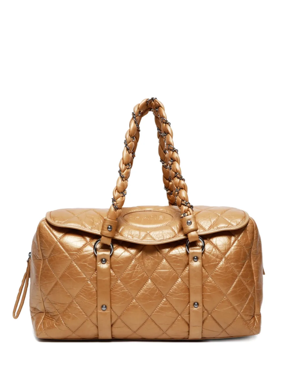 Pre-owned Chanel 2005-2006 Lady Blade Quilted Shoulder Bag In Gold