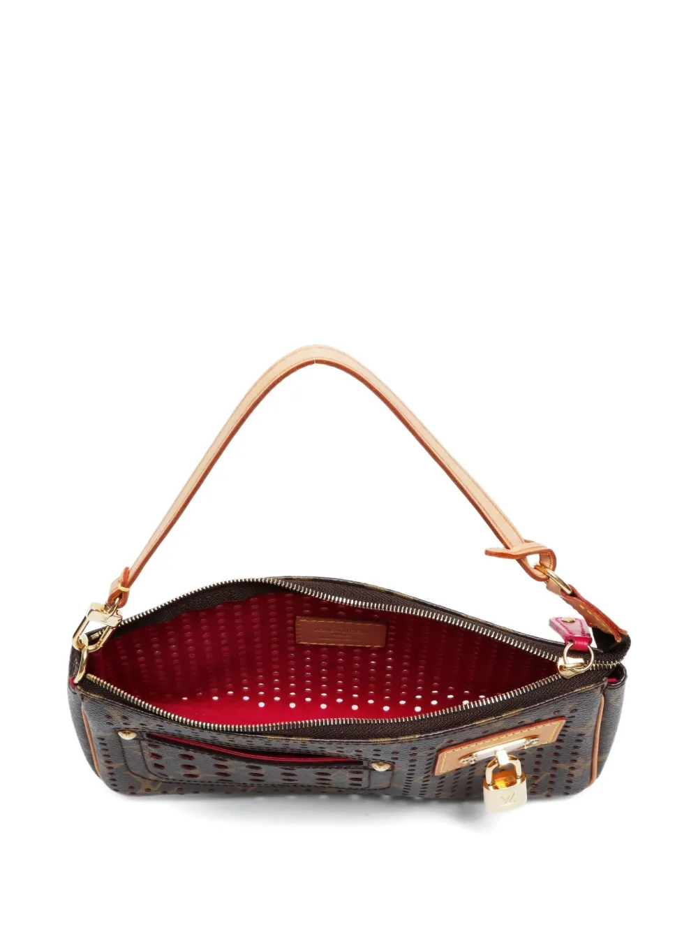 Pre-owned Louis Vuitton 2006 Perfo Pochette Shoulder Bag In Brown