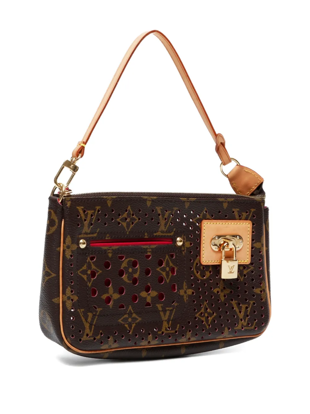 Pre-owned Louis Vuitton 2006 Perfo Pochette Shoulder Bag In Brown