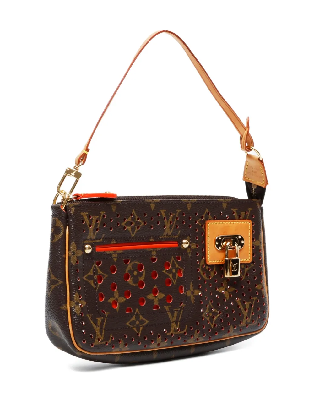 Pre-owned Louis Vuitton 2006 Perfo Pochette Accessory Shoulder Bag In Brown