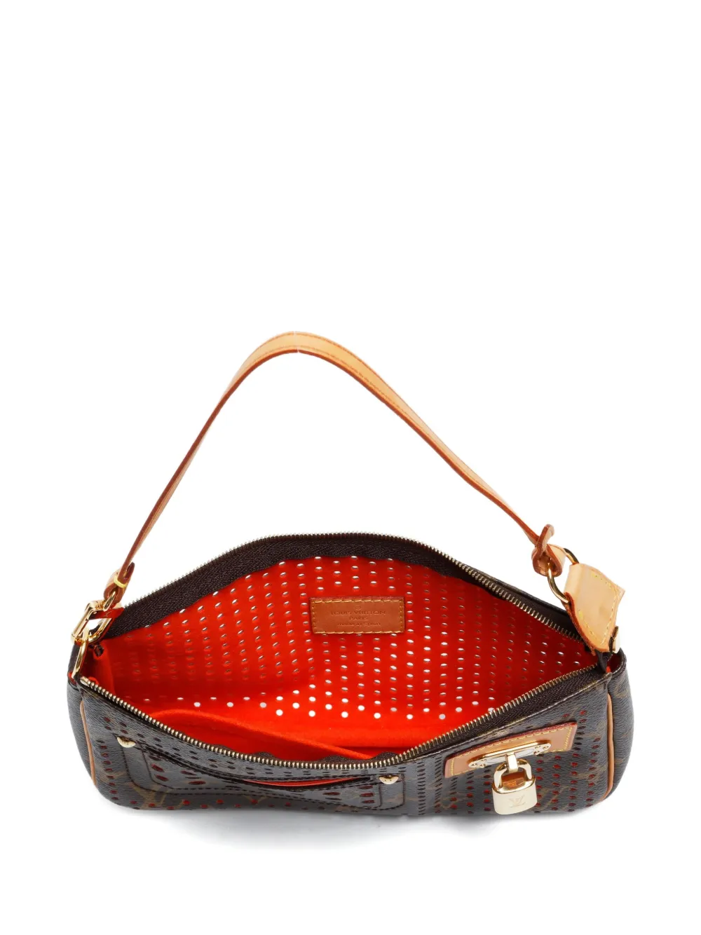 Pre-owned Louis Vuitton 2006 Perfo Pochette Accessory Shoulder Bag In Brown